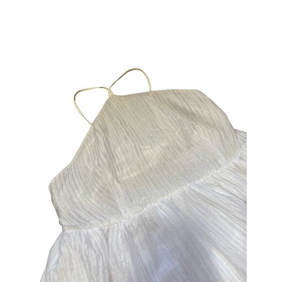 Lovers + Friends Jenny White Halter Mini Dress Size XL Back Tie - Picture 4 of 7
